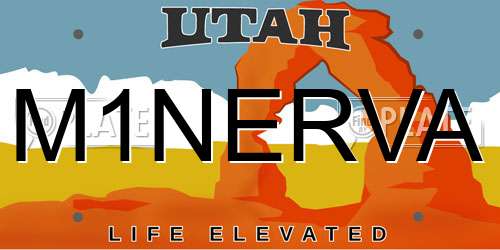 M1NERVA Utah License Plate