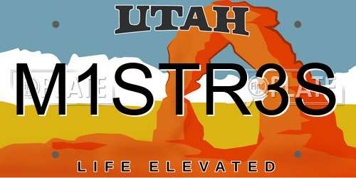 M1STR3S Utah License Plate