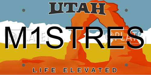 M1STRES Utah License Plate