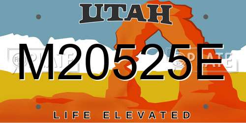 M20525E Utah License Plate