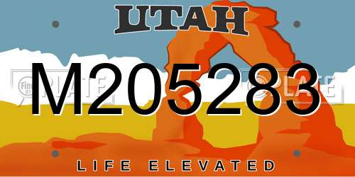 M205283 Utah License Plate