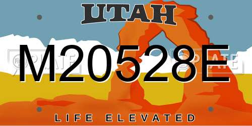 M20528E Utah License Plate
