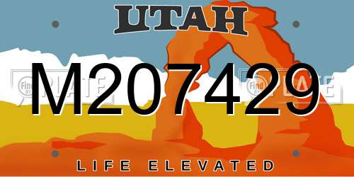 M207429 Utah License Plate