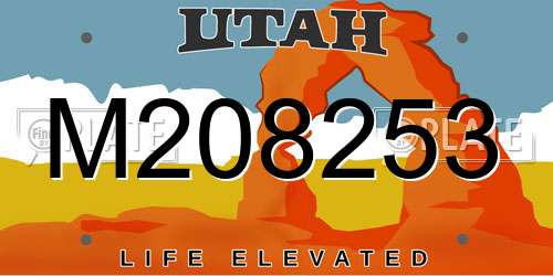 M208253 Utah License Plate