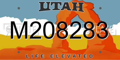 M208283 Utah License Plate