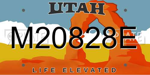 M20828E Utah License Plate