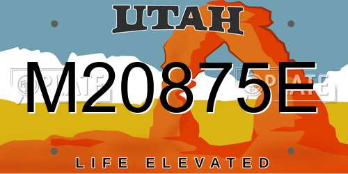 M20875E Utah License Plate
