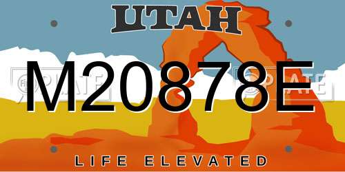 M20878E Utah License Plate