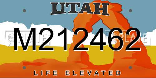 M212462 Utah License Plate
