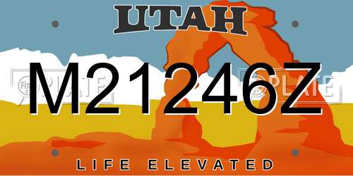 M21246Z Utah License Plate