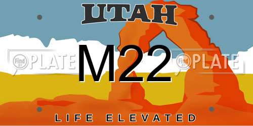 M22 Utah License Plate