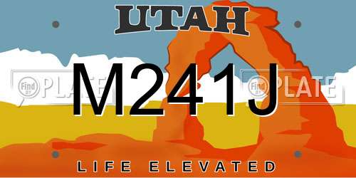 M241J Utah License Plate