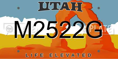M2522G Utah License Plate