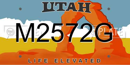 M2572G Utah License Plate