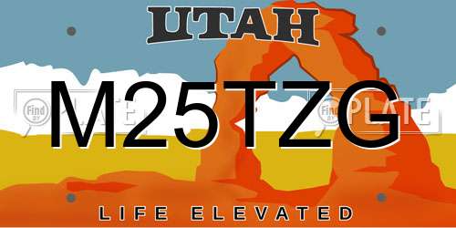 M25TZG Utah License Plate