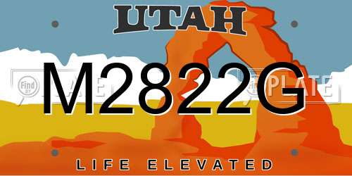 M2822G Utah License Plate