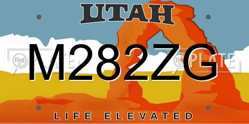 M282ZG Utah License Plate