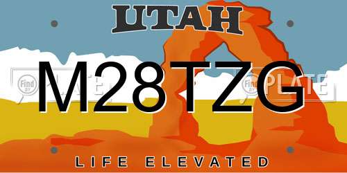 M28TZG Utah License Plate