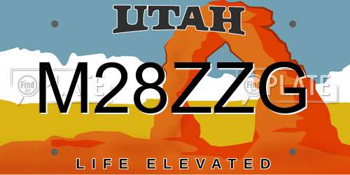 M28ZZG Utah License Plate