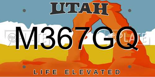 M367GQ Utah License Plate
