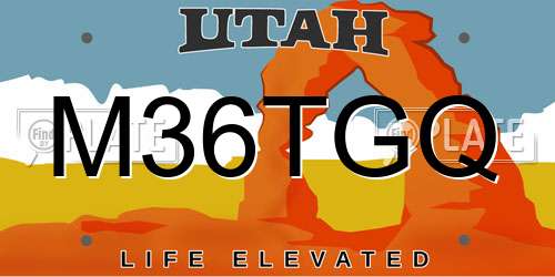 M36TGQ Utah License Plate