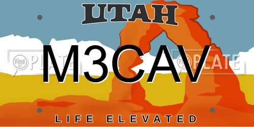 M3CAV Utah License Plate
