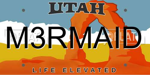 M3RMAID Utah License Plate