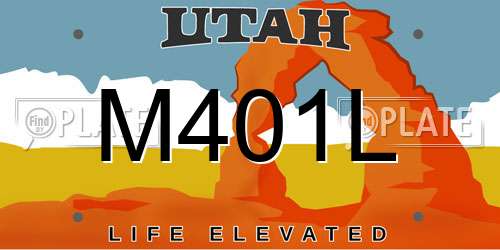 M401L Utah License Plate