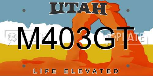 M403GT Utah License Plate