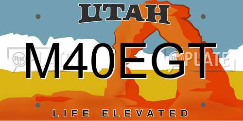 M40EGT Utah License Plate