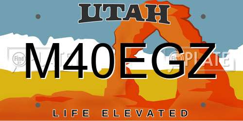 M40EGZ Utah License Plate