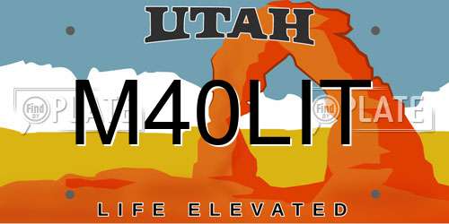M40LIT Utah License Plate