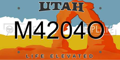 M4204O Utah License Plate
