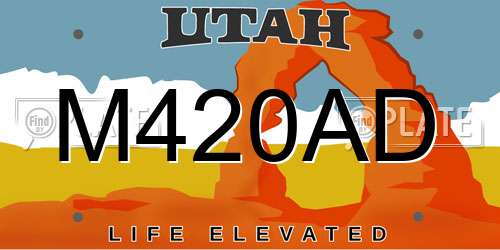 M420AD Utah License Plate