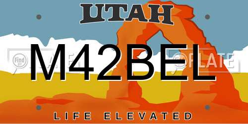 M42BEL Utah License Plate