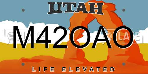 M42OAO Utah License Plate
