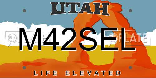 M42SEL Utah License Plate