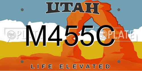 M455C Utah License Plate