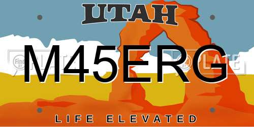M45ERG Utah License Plate