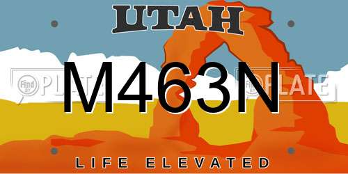 M463N Utah License Plate