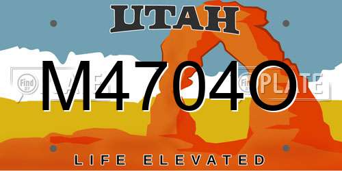 M4704O Utah License Plate
