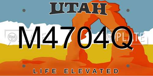 M4704Q Utah License Plate