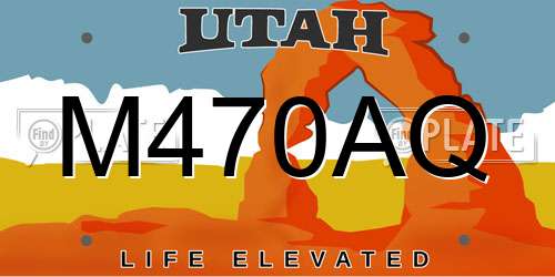 M470AQ Utah License Plate