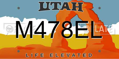 M478EL Utah License Plate
