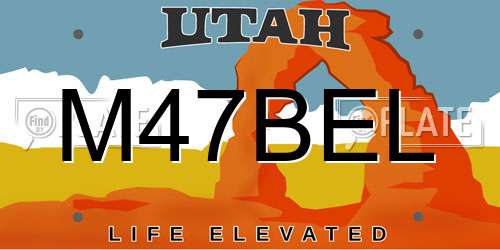 M47BEL Utah License Plate
