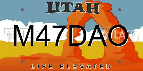 M47DAO Utah License Plate