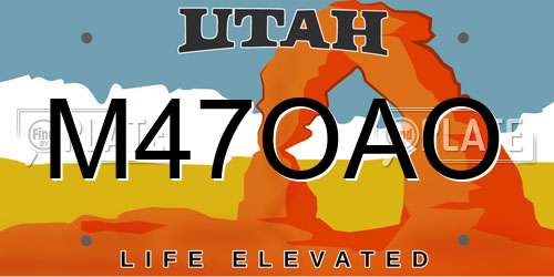 M47OAO Utah License Plate