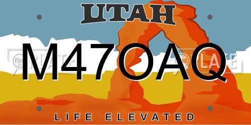 M47OAQ Utah License Plate