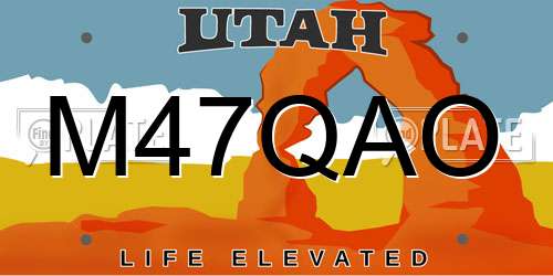 M47QAO Utah License Plate