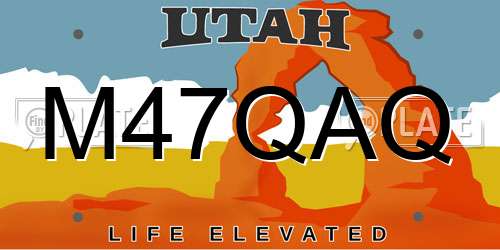 M47QAQ Utah License Plate
